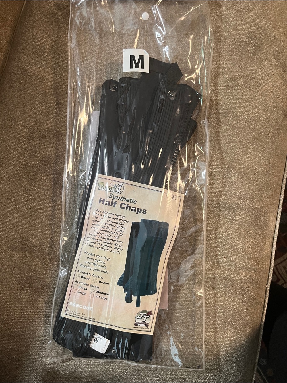 Horseback Riding Half Chaps in Black - Medium
